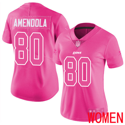 Detroit Lions Limited Pink Women Danny Amendola Jersey NFL Football #80 Rush Fashion